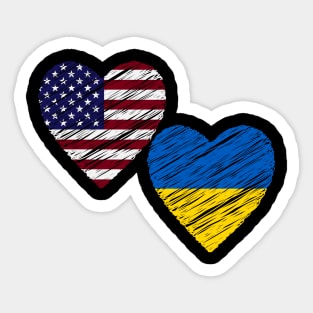 Usa support Ukraine Sticker